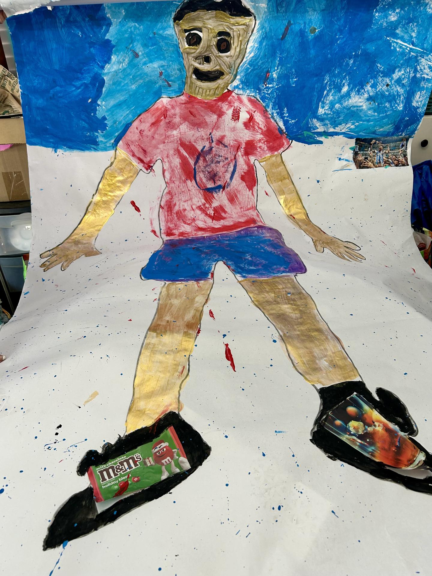Fotografía del 17 de julio de 2026 que muestra una de las obras realizadas por niños inmigrantes participantes en el programa de arte 'La Ristra' en Tucson, Arizona (EE.UU.). EFE/María León
